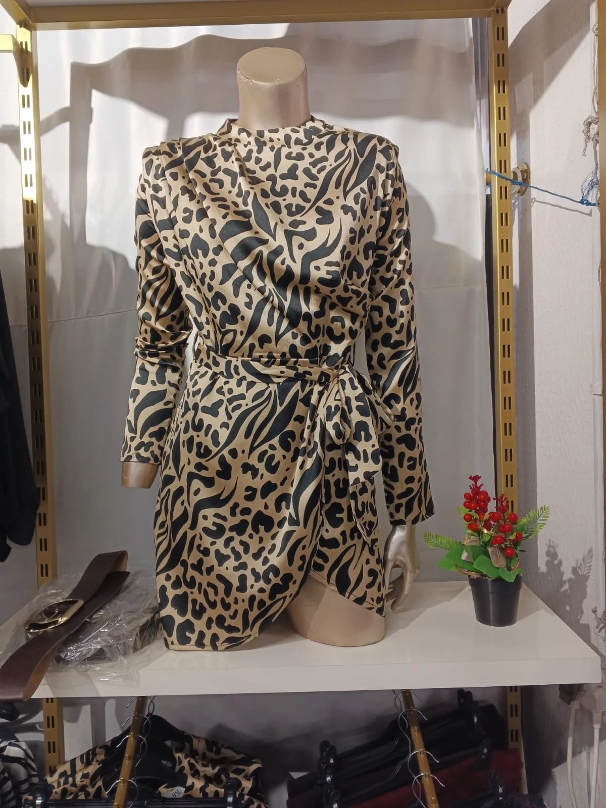 Leopar Desenli Elbise